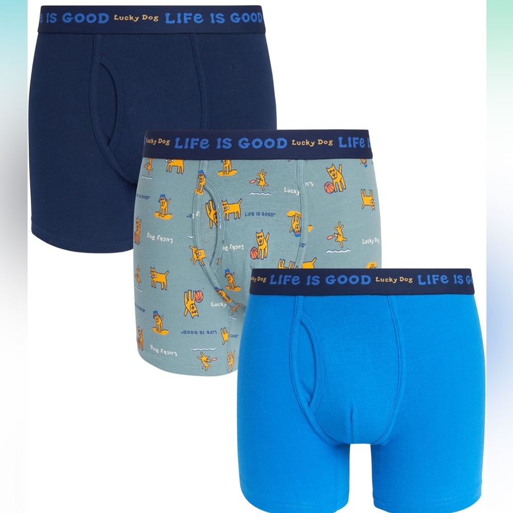 4 NWTIB • Life is Good • 3-Pack Stretch Boxer Briefs with Fly Pouch • Small 28/3 - Picture 2 of 9